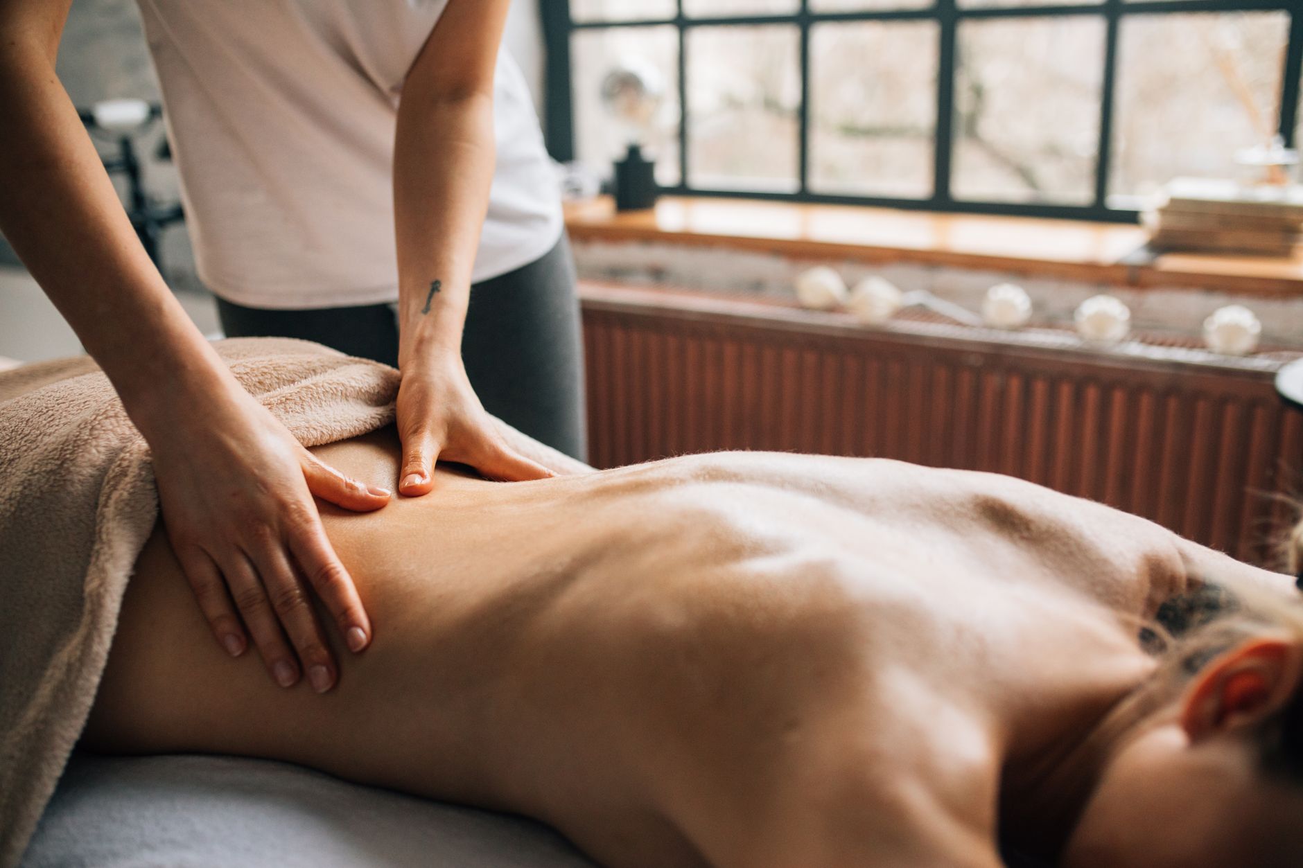 a woman having a massage